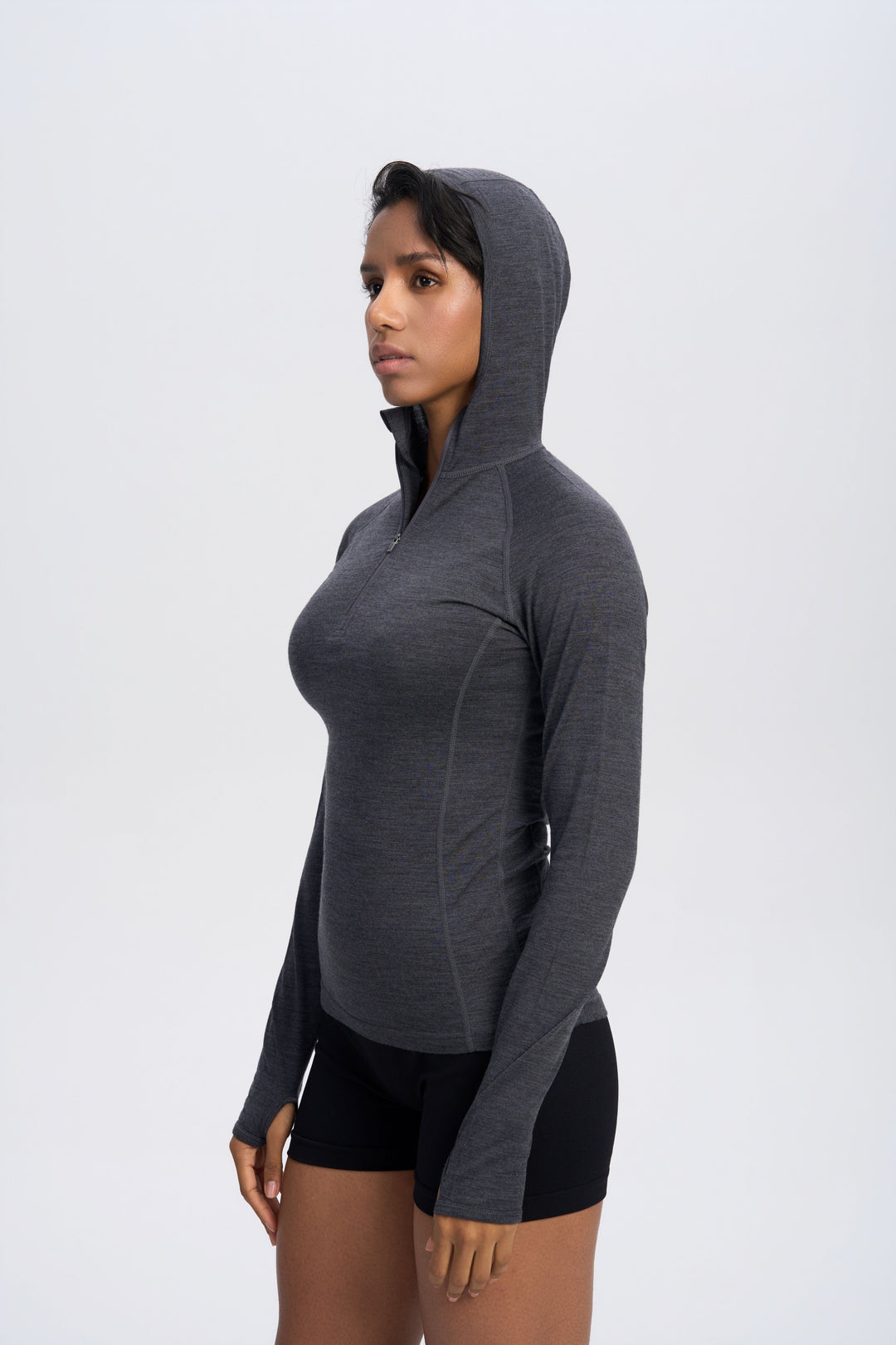Damen Merino 200g Half-Zip Hoodie