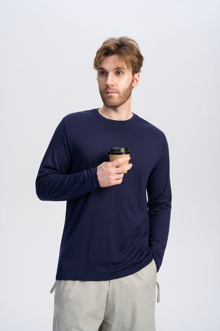Herren Merino Langarmshirt 170 g – Ganzjahres-Crew