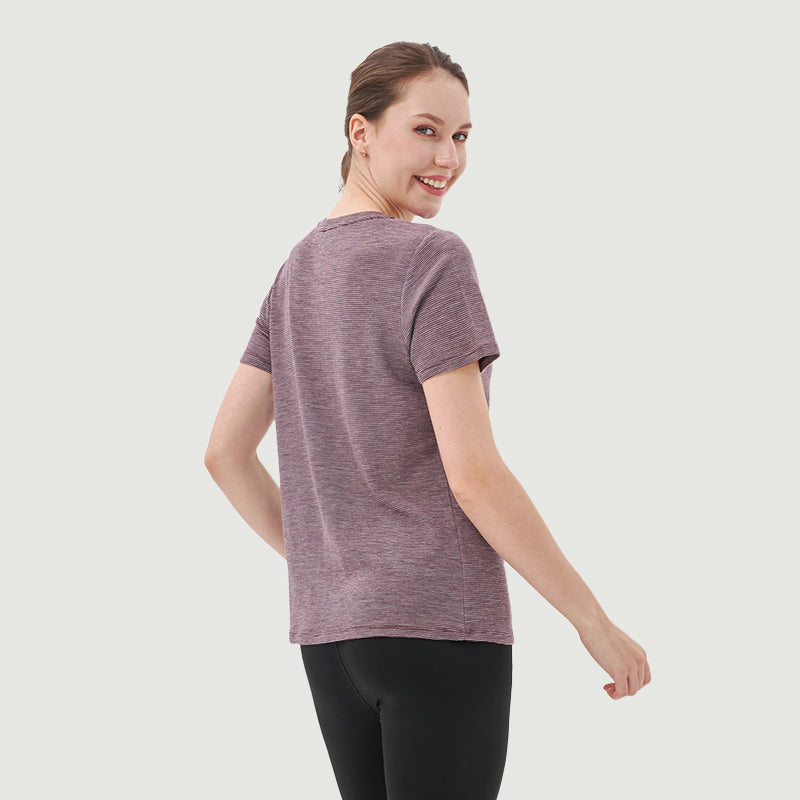 Camiseta de Mujer de Lana Merino 200g con Cuello en V - Venta Final