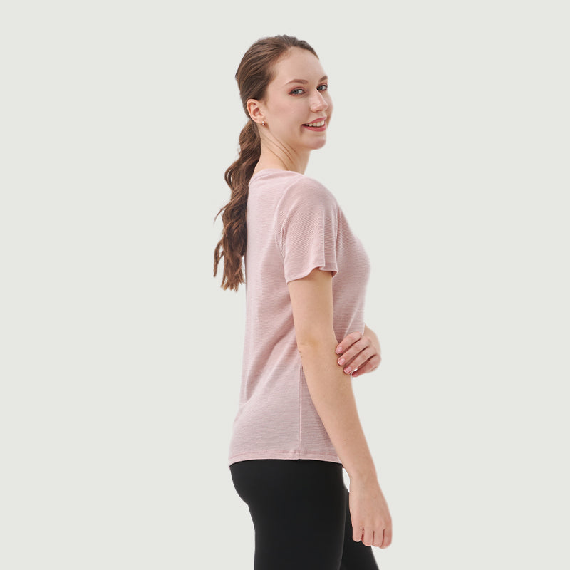Camiseta de Mujer de Lana Merino 200g con Cuello en V - Venta Final