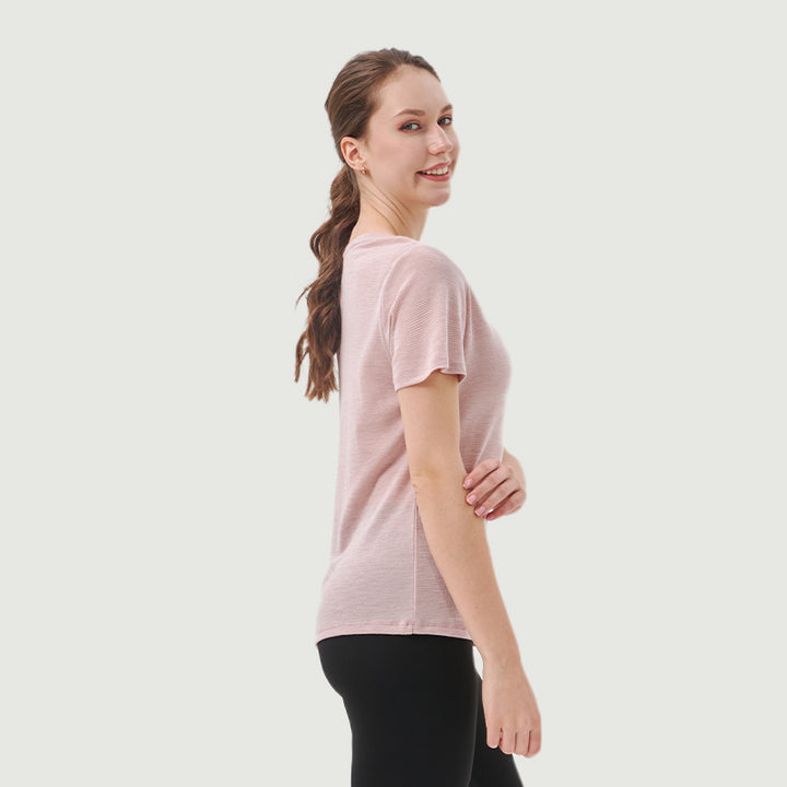Camiseta de Mujer de Lana Merino 200g con Cuello en V - Venta Final
