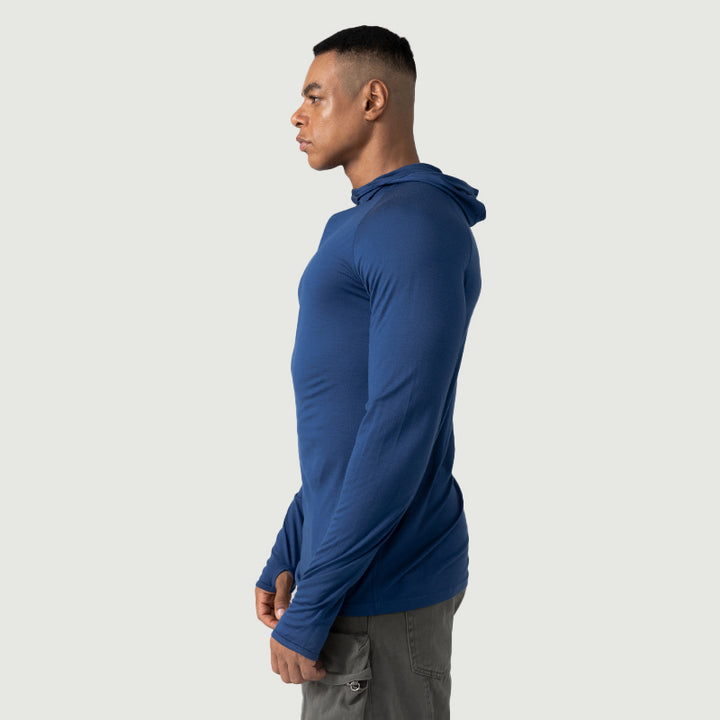 Herren Merino 200g Langarm Half-Zip Hoodie