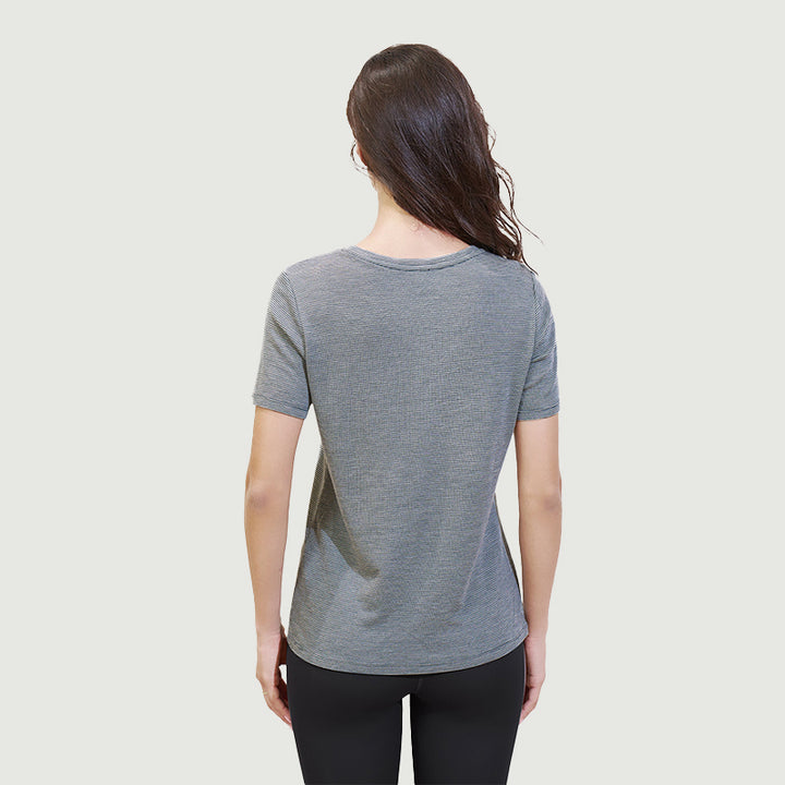 Camiseta de Mujer de Lana Merino 200g con Cuello en V - Venta Final