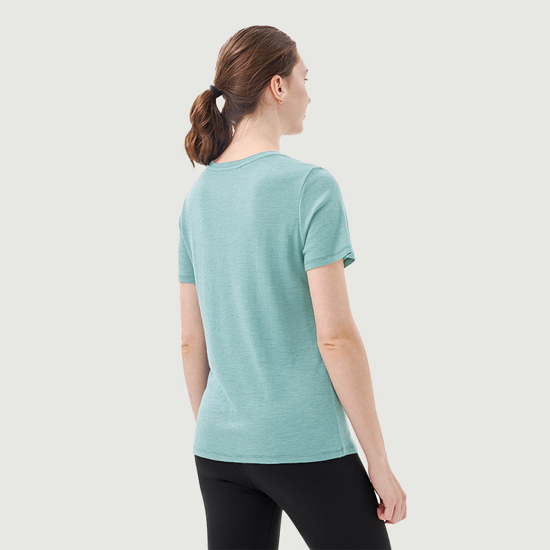 Camiseta de Mujer de Lana Merino 200g con Cuello en V - Venta Final