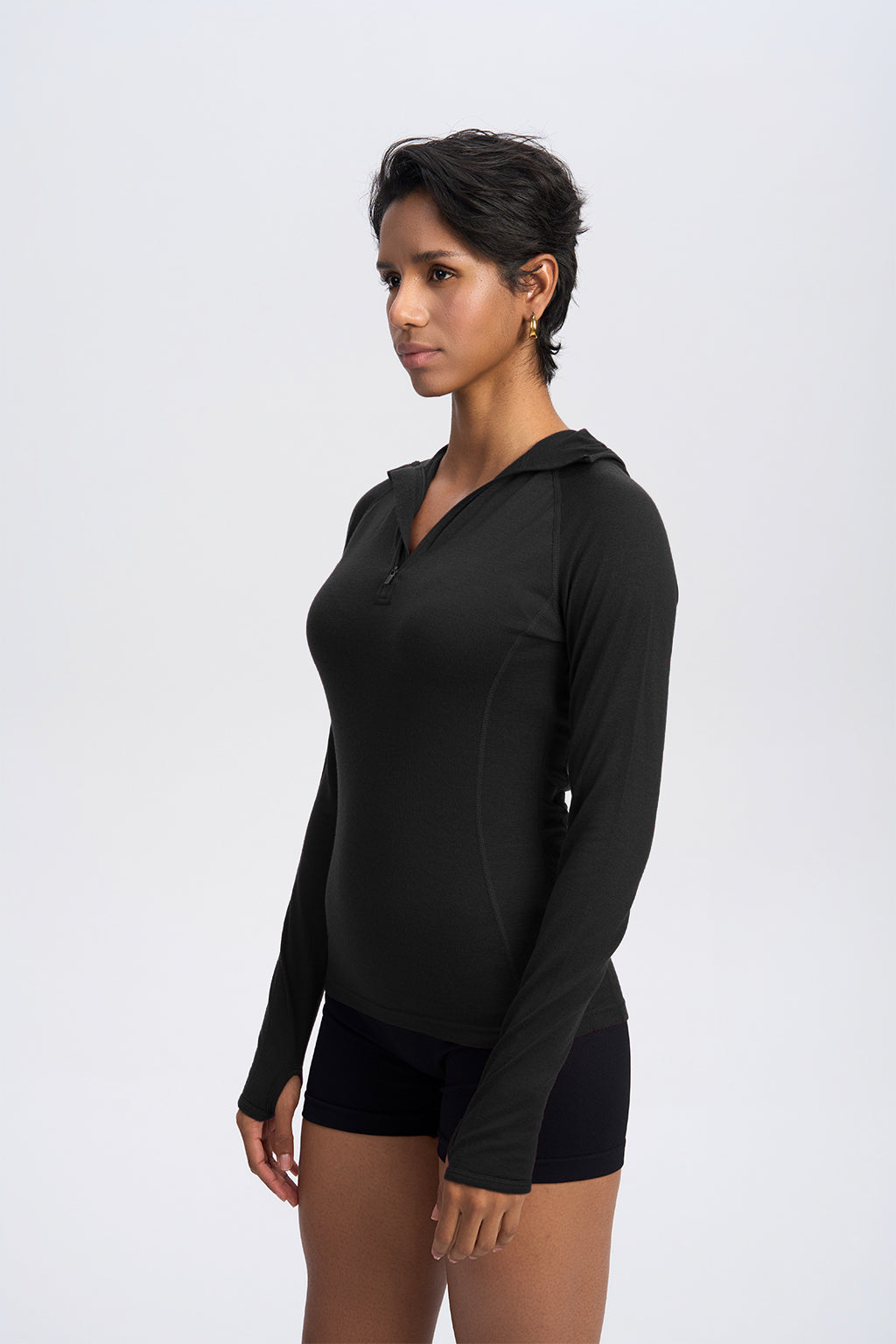 Damen Merino 200g Half-Zip Hoodie